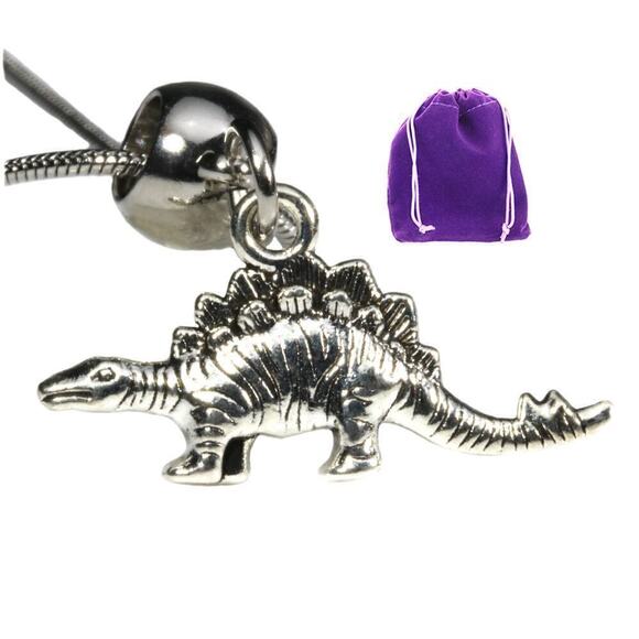 Stegasaurus Charm Necklace - Dinosaur Charm Pendant - Picture 1 of 8